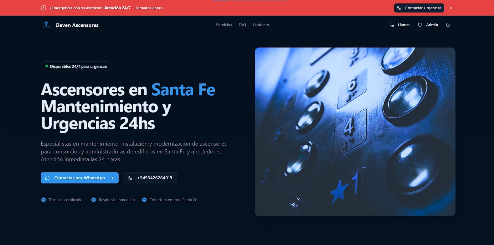 Eleven Ascensores — Sitio institucional