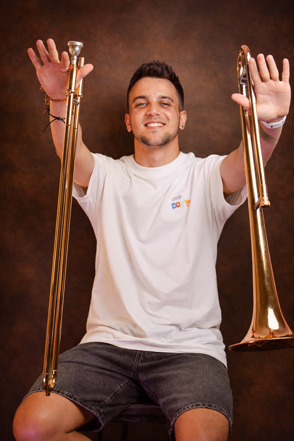 Santiago Samuel con su trombón